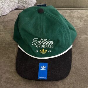adidas Green and Black Script Logo Cap with White Piping